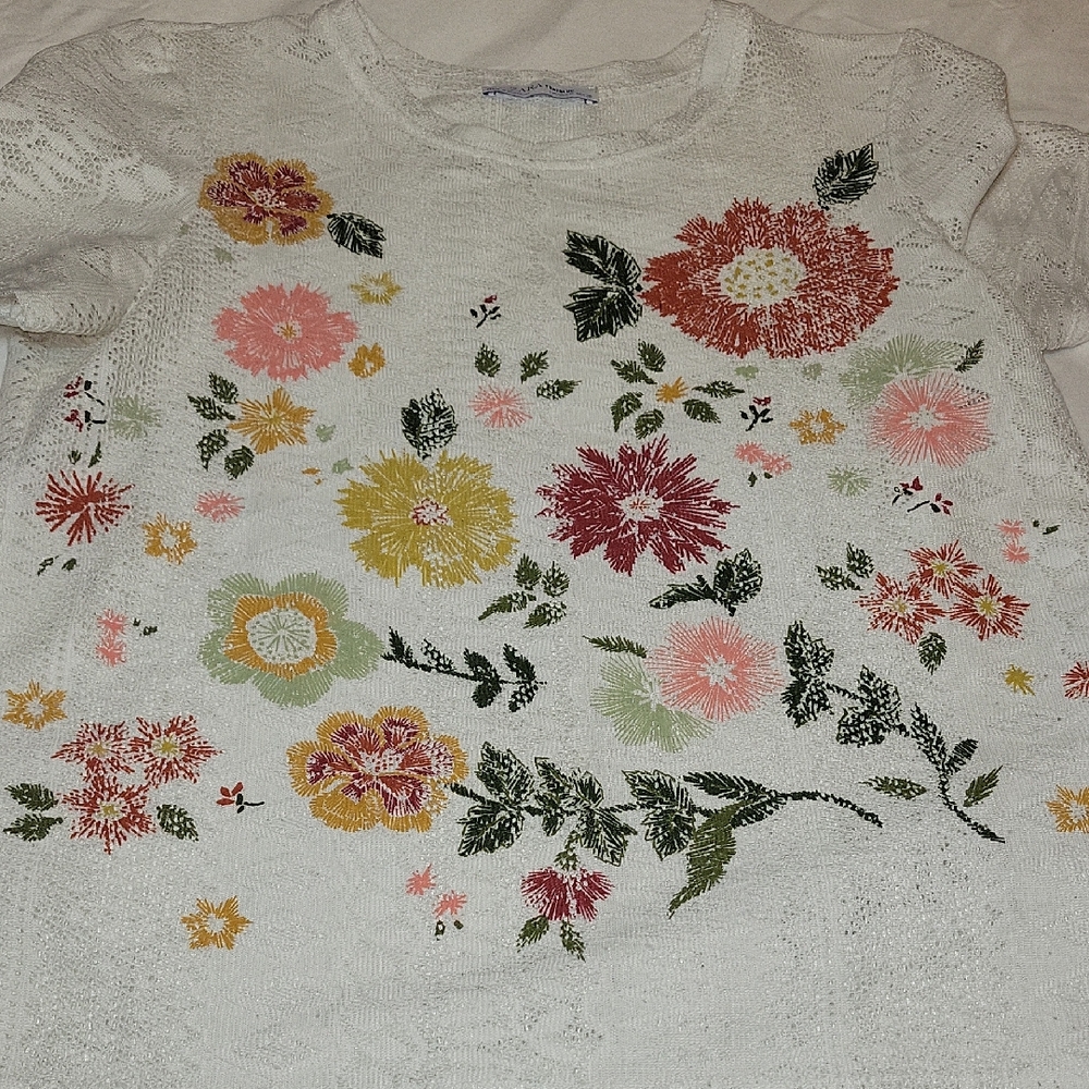 Zara White Lace Detail Top